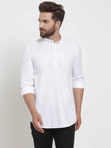 White Solid Cotton Regular Fit Casual Shirt