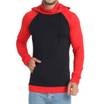 Men's Black Self Pattern Cotton Hooded T-Shirt