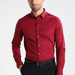Maroon Cotton Slim Fit Casual Shirt