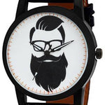 Black Dial Strap Boy's Analog Watch With Black Cap And Foldable Sunglass
