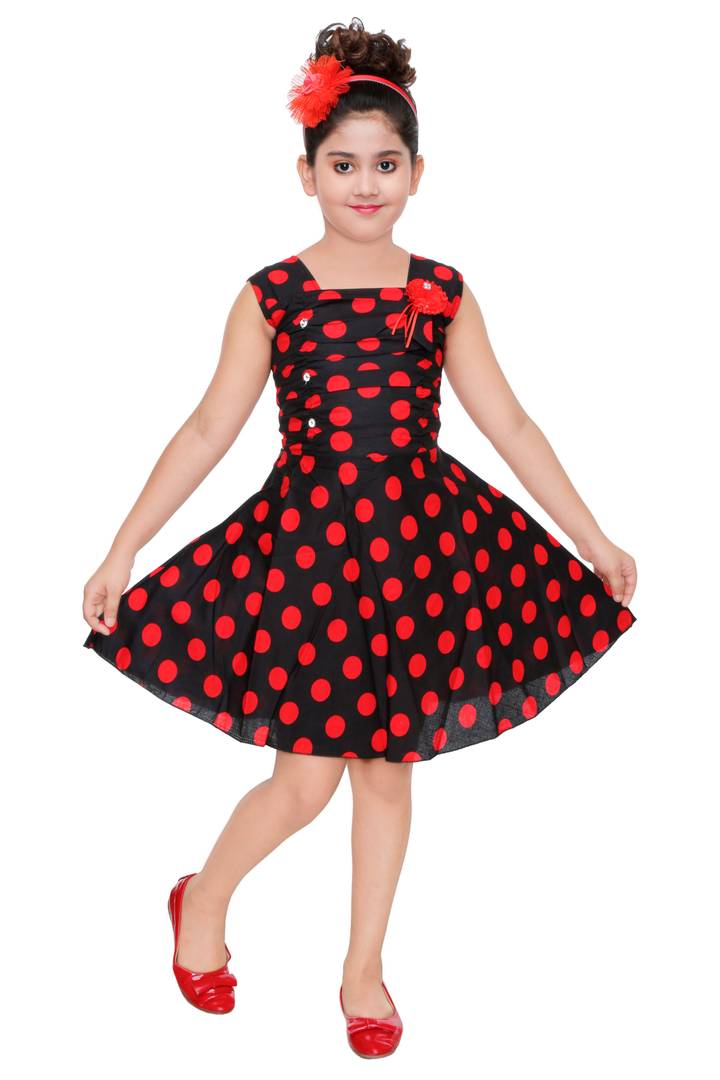 Buy HERE&NOW Girls Graphic Printed Pure Cotton Fit & Flare Dress - Dresses  for Girls 21981772 | Myntra