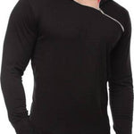 Black Cotton Hood Chain Full Sleeves T-Shirt