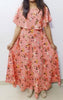 Floral Printed Crepe Maxi Lenght Maxi Dress