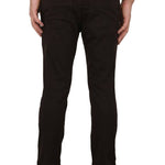 Coffee Stretchable Slim Fit Trousers For Men