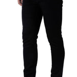 Black Stretchable Slim Fit Trousers For Men