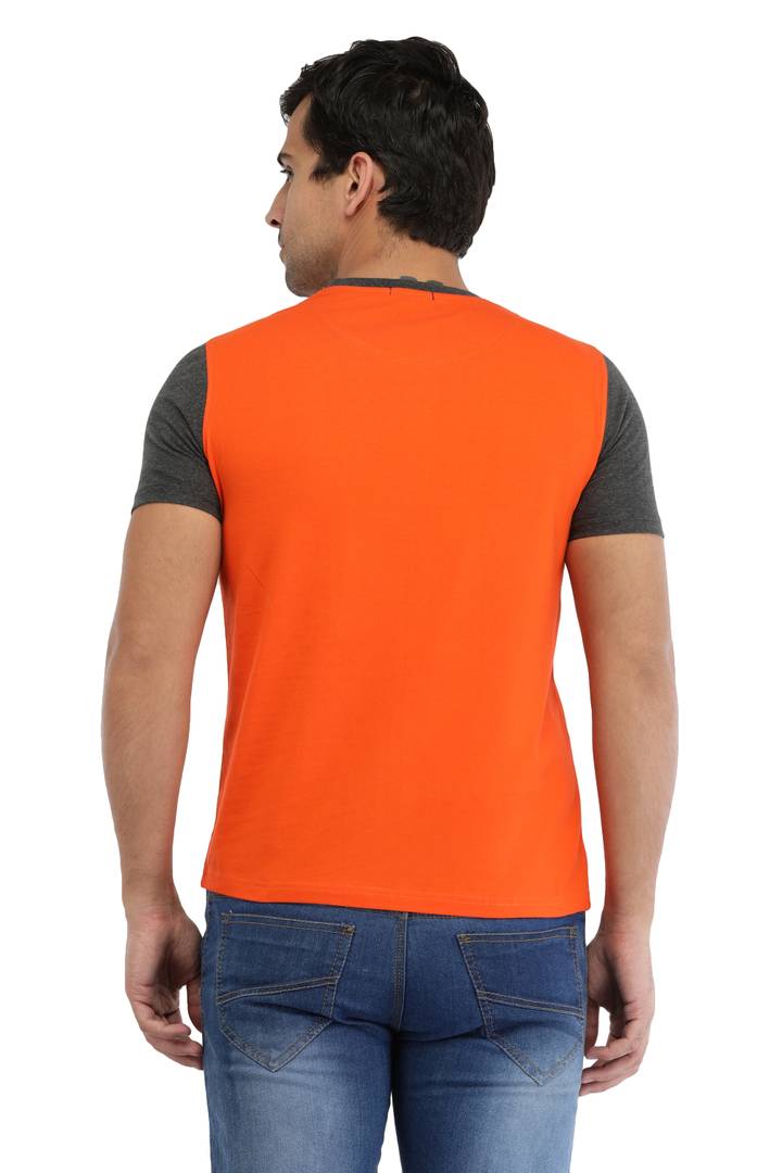 Orange Cotton Ganesh Printed T-Shirt