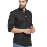 Black Cotton Solid Casual Shirt