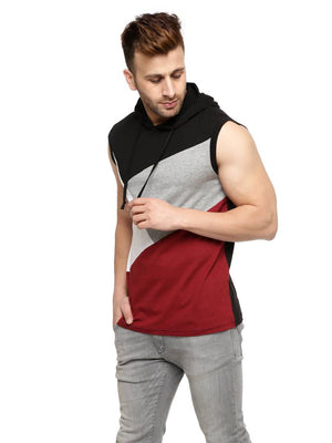 Multicoloured Cotton Colourblocked Hooded Tees