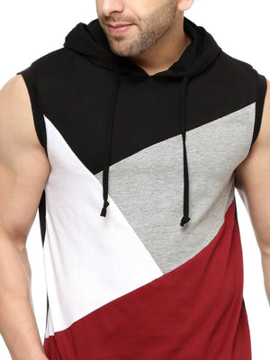 Multicoloured Cotton Colourblocked Hooded Tees