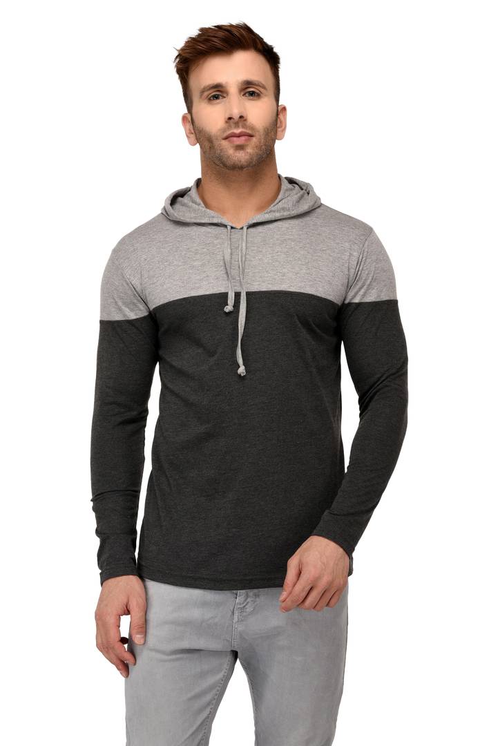 Multicoloured Cotton Colourblocked Hooded Tees