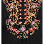 Women Rayon Black Embroidered Tunic Top