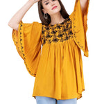 MUSTARD EMBROIDERED TOP