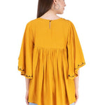 MUSTARD EMBROIDERED TOP