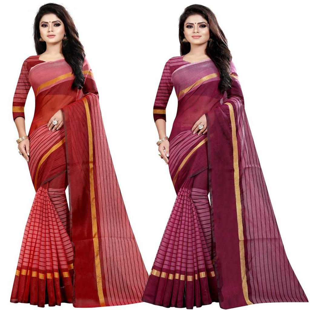 Women's Multicoloured Cotton Silk Saree
