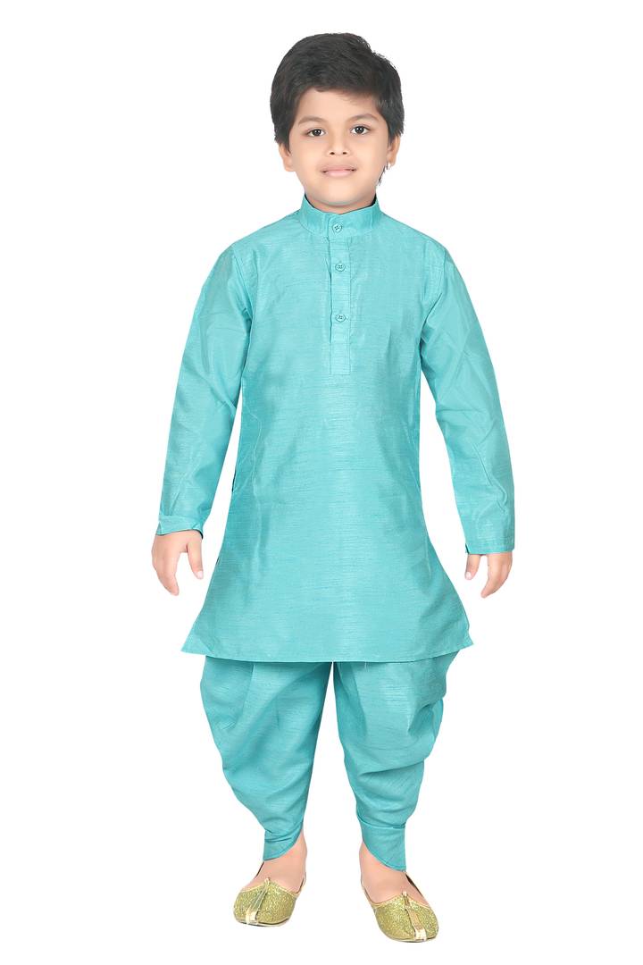 Turquoise Kurta Pajama Set For Baby Boy