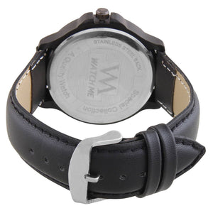 Black Synthetic Leather Analog Watch for Men