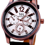 Black Genuine Leather Analog Watch for Men