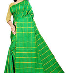 Multicoloured Checked Cotton Silk Saree with Blouse piece