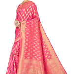 Pink Woven Design Art Silk Saree with Blouse piece