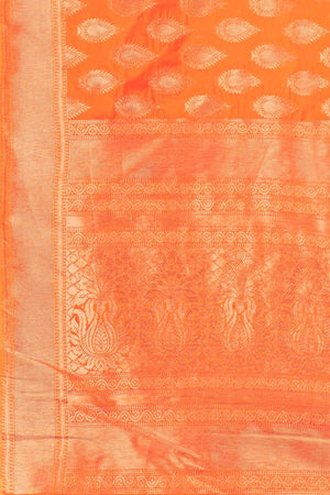 Orange Woven Design Art Silk Saree with Blouse piece