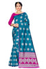 Blue Woven Design Silk Blend Saree with Blouse piece