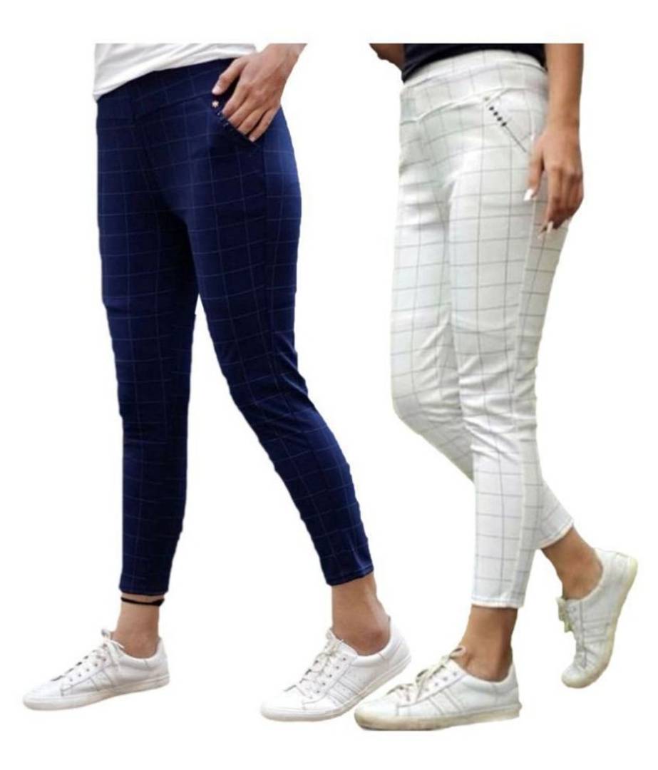 Combo of 2 Checked Jeggings – Dilutee India