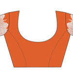 Orange Woven Design Silk Blend Saree with Blouse piece