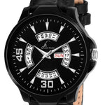 Combo Of Formal And Elegant Black Day And Date Working Watch & Get Free Black Belt With Wallet