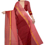 Women's Cotton Silk Striped Saree with Blouse piece Combo Of 3