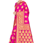 Pink Art Silk Woven Designsaree With Blouse Piece