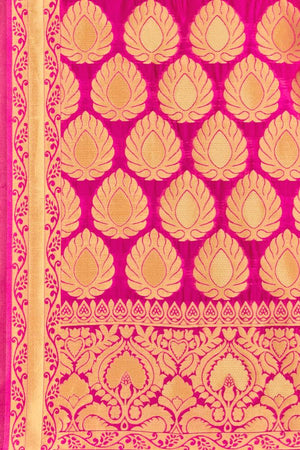 Pink Art Silk Woven Designsaree With Blouse Piece