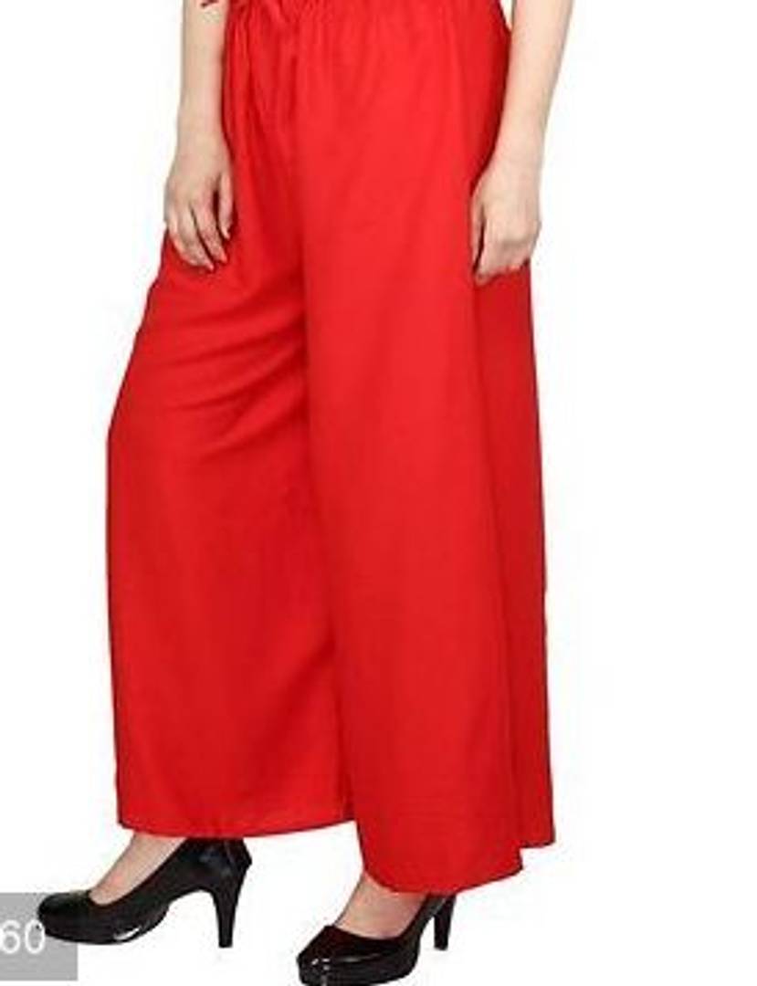 ayon Solid Red Palazzo For women's/Girls