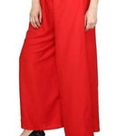 ayon Solid Red Palazzo For women's/Girls