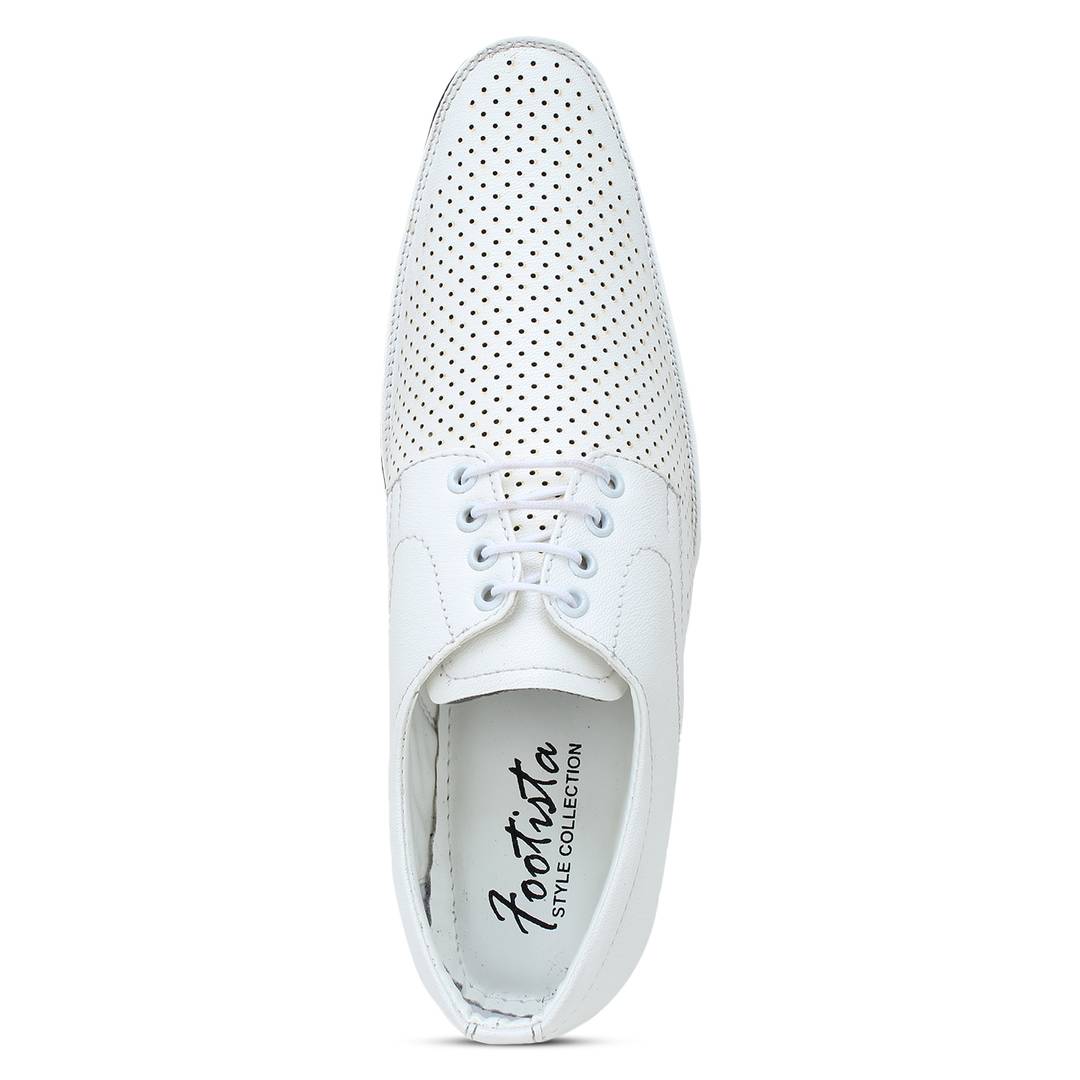 Elegant White Synthetic Leather Formal Shoe – Dilutee India