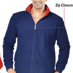Men's Navy Blue Fleece Long Sleeves Regular Sweatshirt
