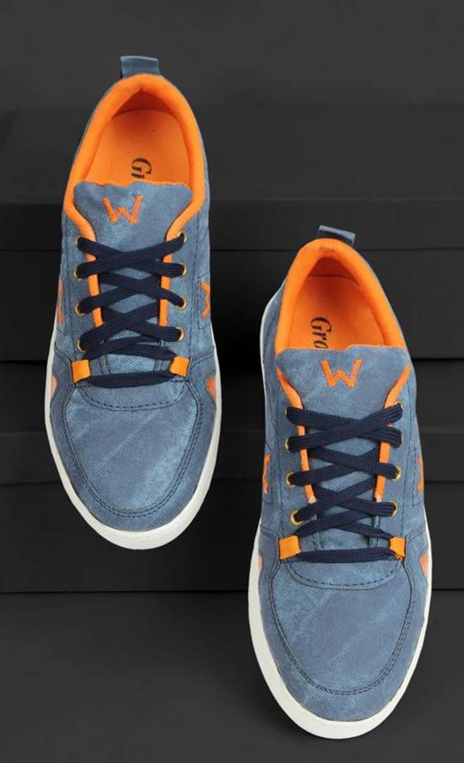 Men's Blue Lace -up Synthetic Suede Casual Shoes