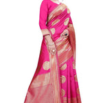 Pink Jacquard Art Silk Saree with Blouse piece