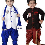 Boys Festive & Party Sherwani and Churidar Set (pack of 2)