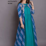 LEHRIYA WITH GOTA PATTI WORK SHRUG AND KURTA