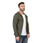 Men's Olive Cotton Solid Shrug