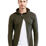 Men's Olive Cotton Solid Shrug