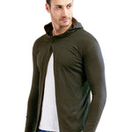 Men's Olive Cotton Solid Shrug