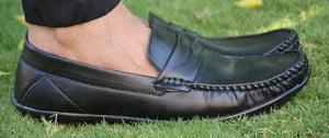 Elegant Black Solid Synthetic Leather Men's Loafers