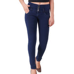 Trendy Dark Blue Denim Jeans For Women's