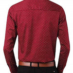 Men's Maroon Printed Cotton Blend Full Sleeve Casual Shirt