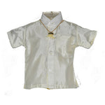 Chella Mapillai Boy's White Silk Blend Shirt and Dhoti