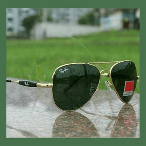 Green Metal Aviator Sunglasses For Men's
