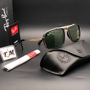 Green Metal Square Sunglasses For Men's