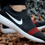 Men's Grey Synthetic Self Design Sneaker Sports Shoes