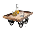 Exclusive Wood Cart, Snack Serving Platter for Dining Table, (L x W x H) :- 11.50 x 7.50 x 5.00 in Inches
